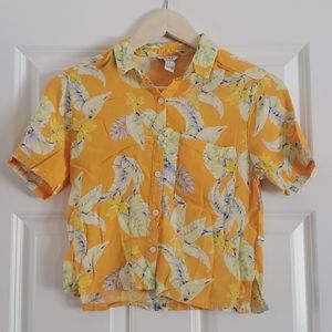 Cropped Lightweight Hawaiian Shirt